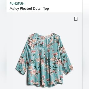 FUN2FUN 2X Maley Pleated Detail Top